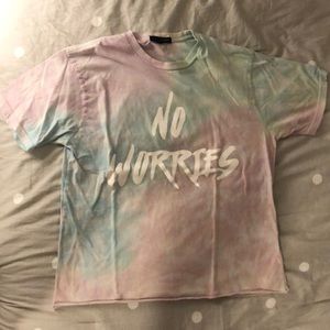 tie dye “no worries” top